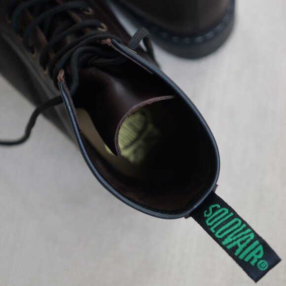 Solovair Brown Greasy 8 Eye Derby Boot - 10.5 Mens / 11.5 Womens - Picture 10 of 13